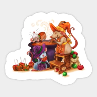 Caramel Apple Witches Sticker